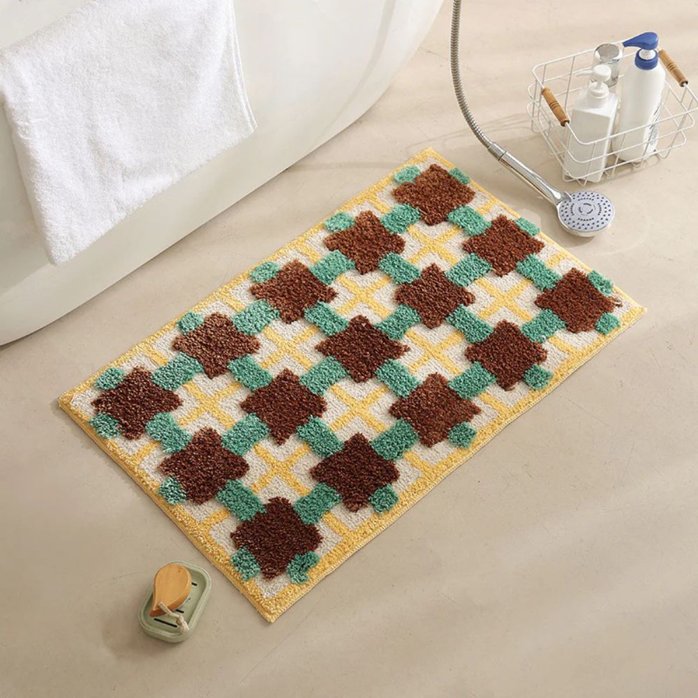 Bath mat – Soft-touch fabric – Non-slip design – Moroccan pattern – 31.5 x 19.7 in