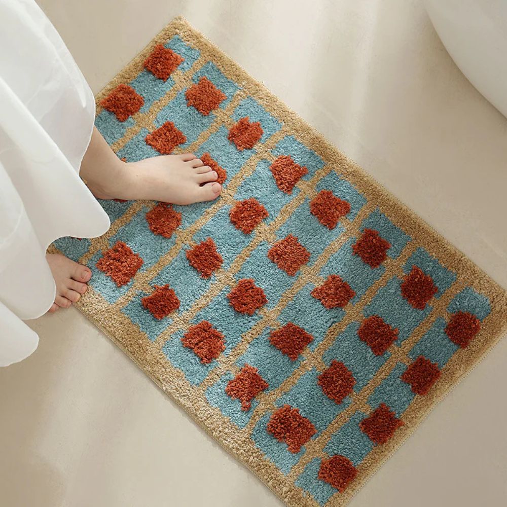 Bath mat – Soft-touch fabric – Non-slip design – Moroccan pattern – 31.5 x 19.7 in