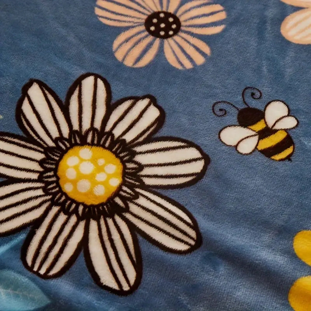 Bloombee Retro Floral Soft Blanket