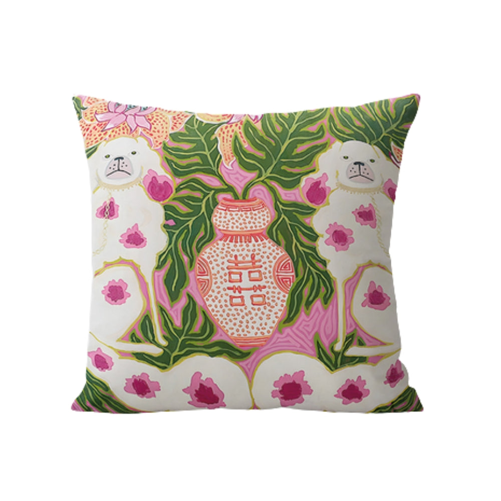 Blush Pink Dog Tassel Cushion Cover