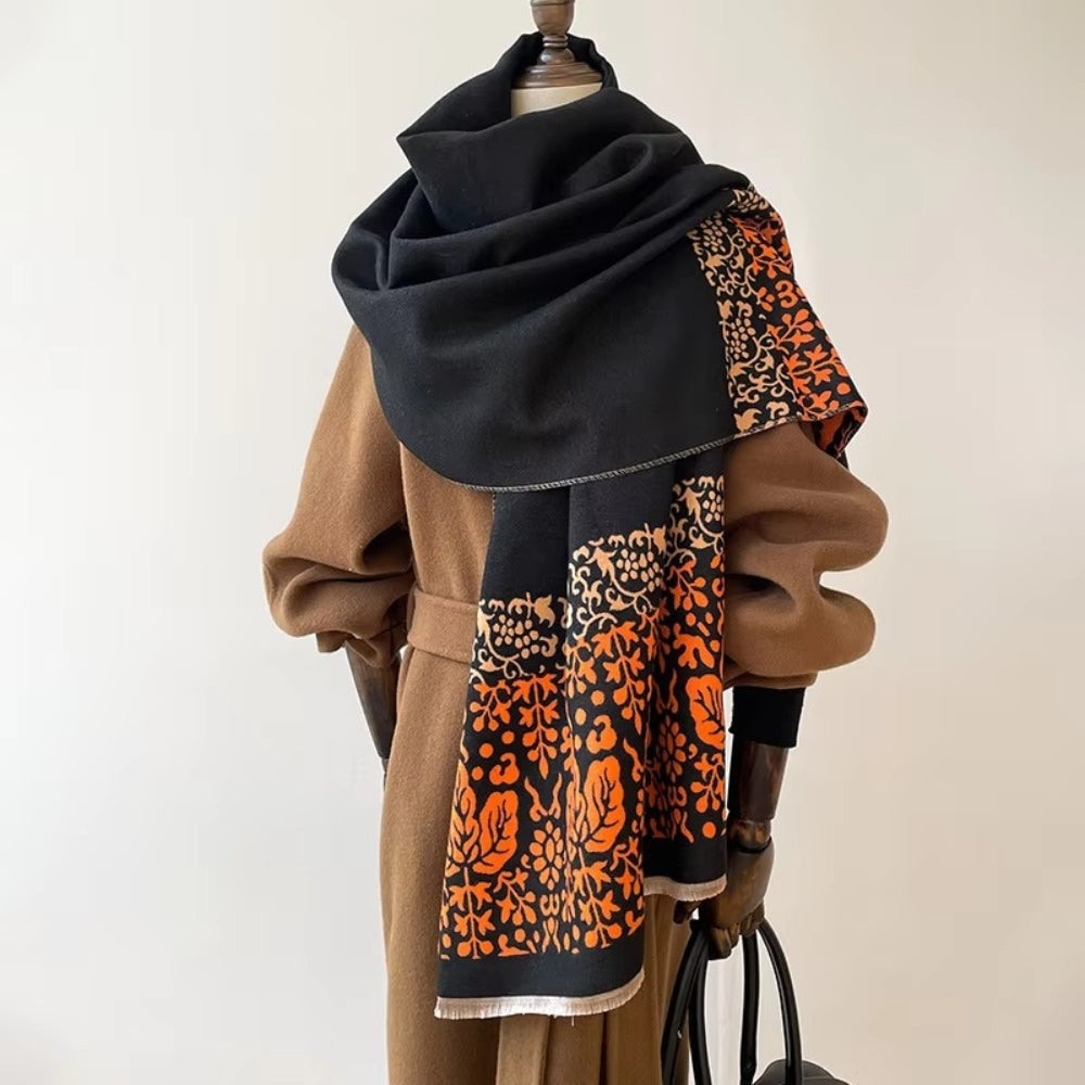 Boho Ethnic Floral Edge Scarf
