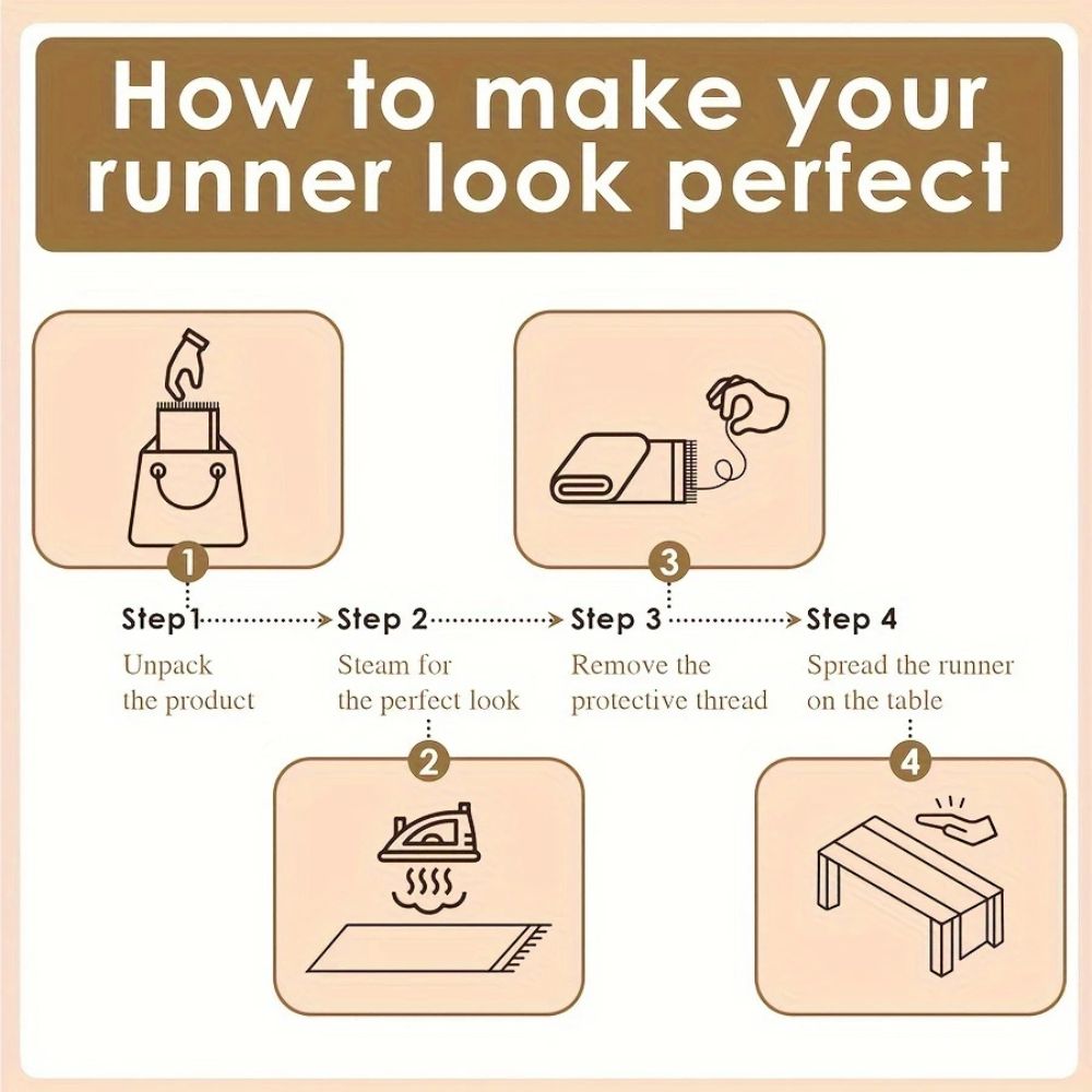 Burlap Charm Boho Table Runner