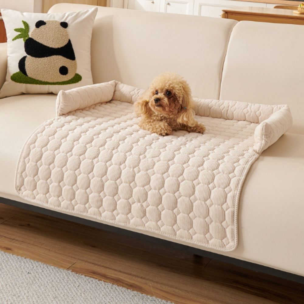 Canine Non-Slip Bolster Pet Quilted Bed