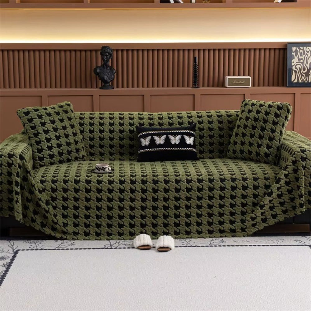 Cavalli Houndstooth Plush Sofa Cover