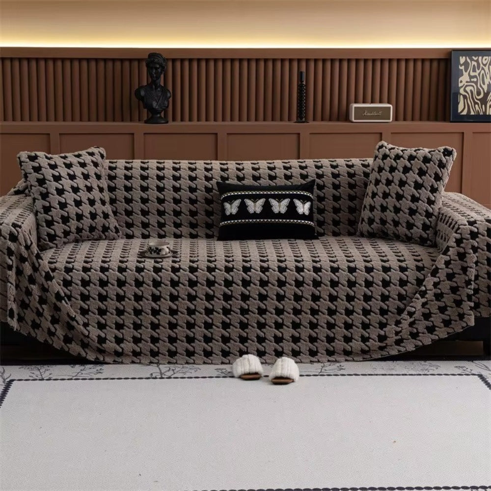 Cavalli Houndstooth Plush Sofa Cover