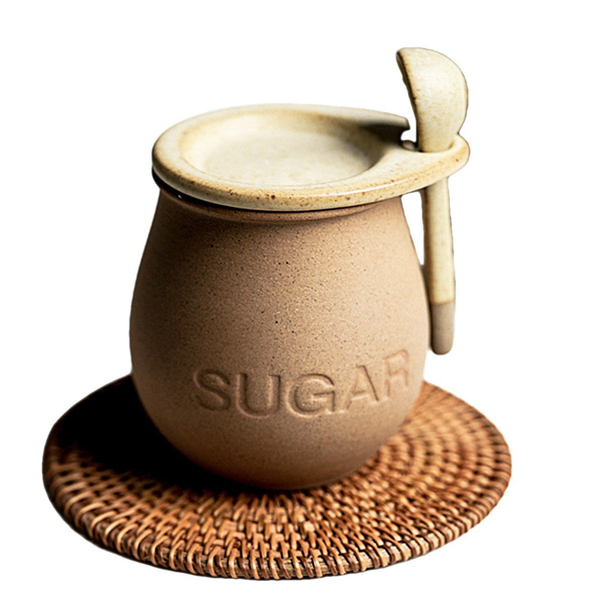 Ceramic canister set – Japanese-inspired design – Sugar and salt jars – Includes lid and spoon – 15.2 oz capacity