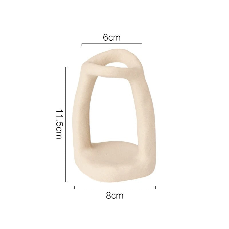 Ceramic holder – Premium material – Minimalist Nordic design – Versatile storage for bathroom or office – 3.1 x 3.1 x 4.5 in