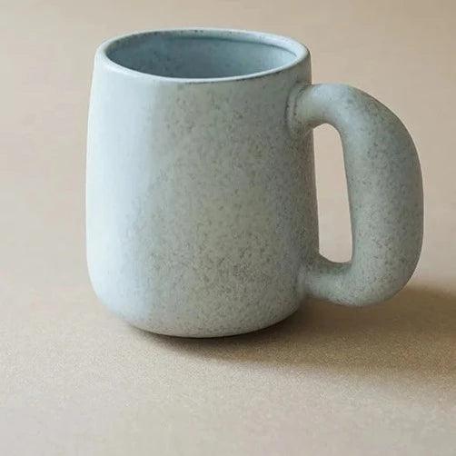 Ceramic mug – Handcrafted pottery – Minimalist beige design – Perfect for coffee and tea