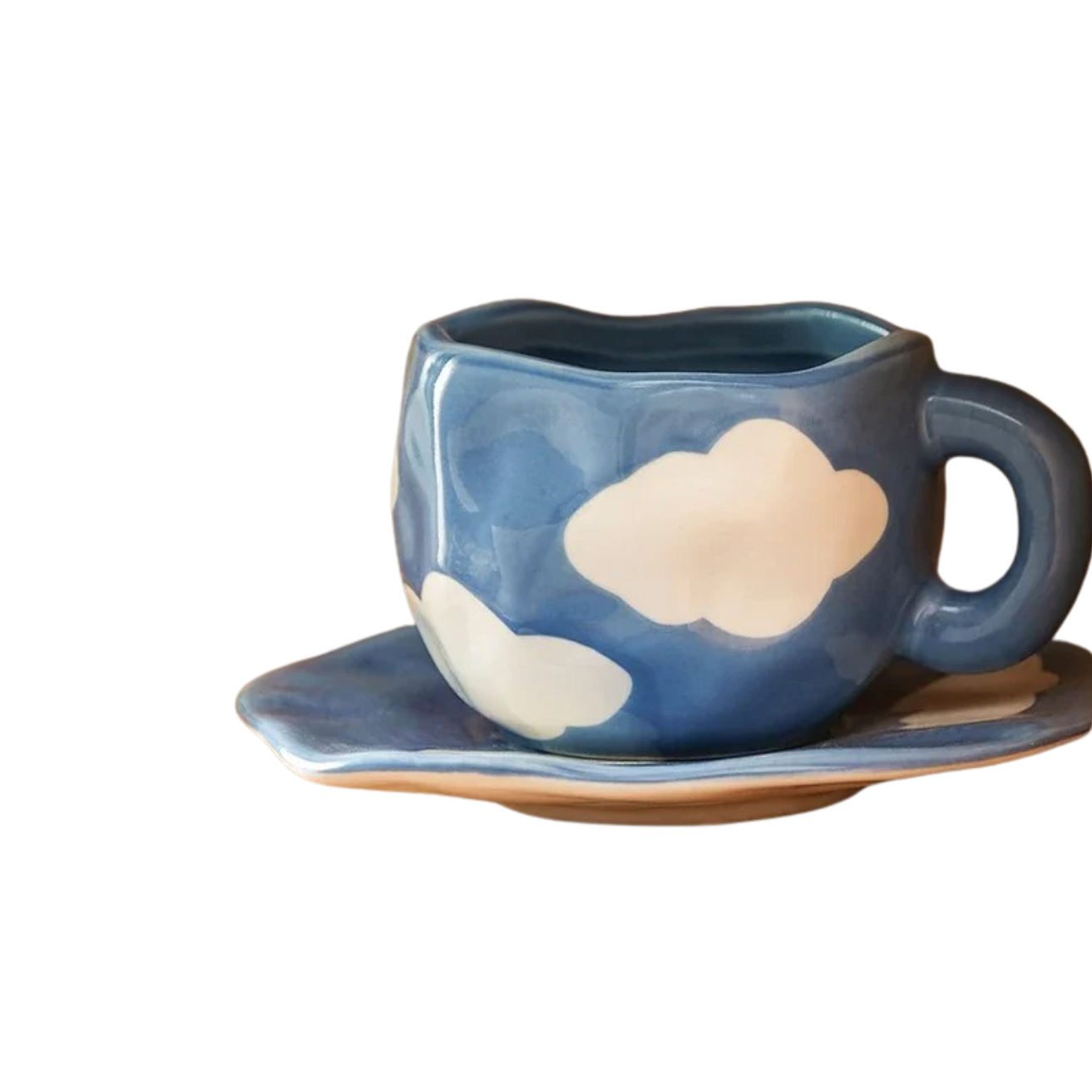 Ceramic mug – Handmade and hand-painted – 250ml – Elegant pottery design for tea or coffee