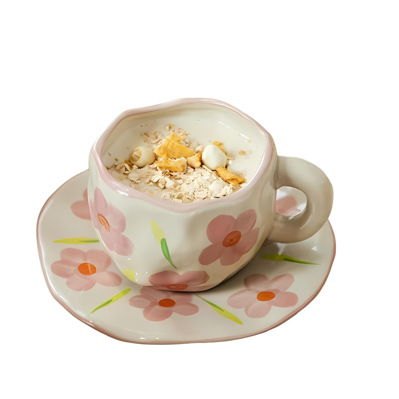 Ceramic mug – Handmade and hand-painted – 250ml – Elegant pottery design for tea or coffee