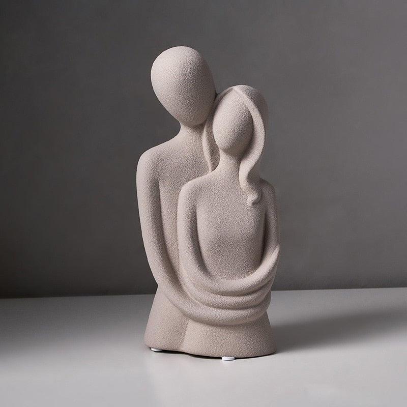 Ceramic statue – Modern abstract design – Elegant home decor – Symbol of eternal love – 8.3 x 3.9 x 3.3 in