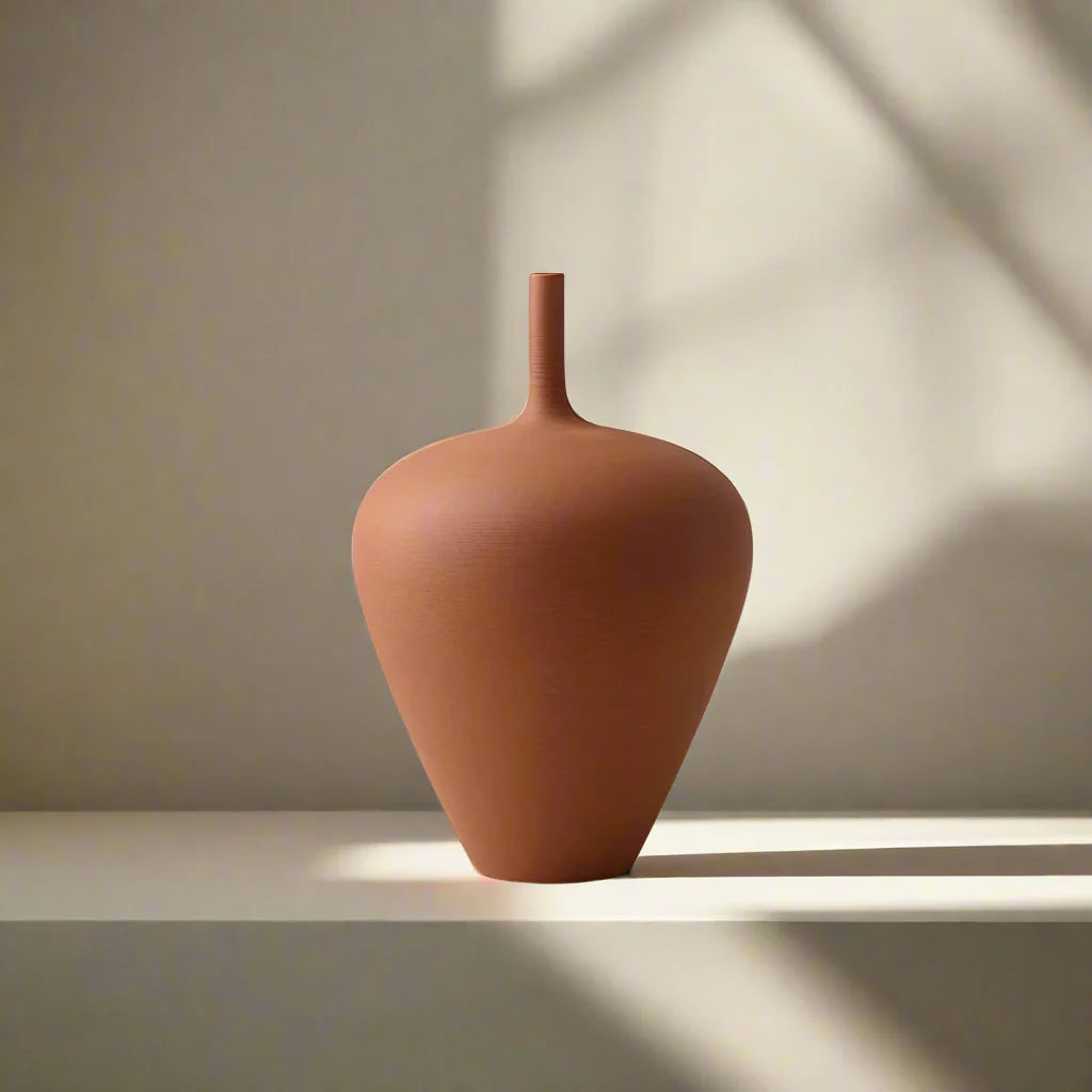 Ceramic vase – Nordic retro design – Elegant tabletop centerpiece for living room – 6.3 x 4.7 in