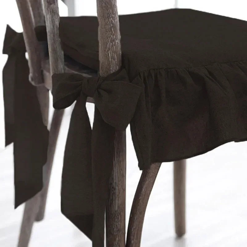 Chair cushion cover – 100% cotton – Ruffled design – For dining chairs