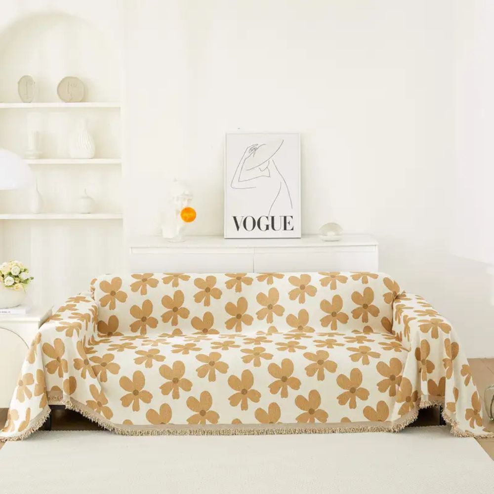 Cheerful Flower Tassel Sofa Cover