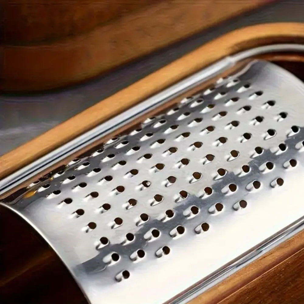 Cheese grater – Stainless steel – Acacia wood handle – Best cheese grater for effortless food prep