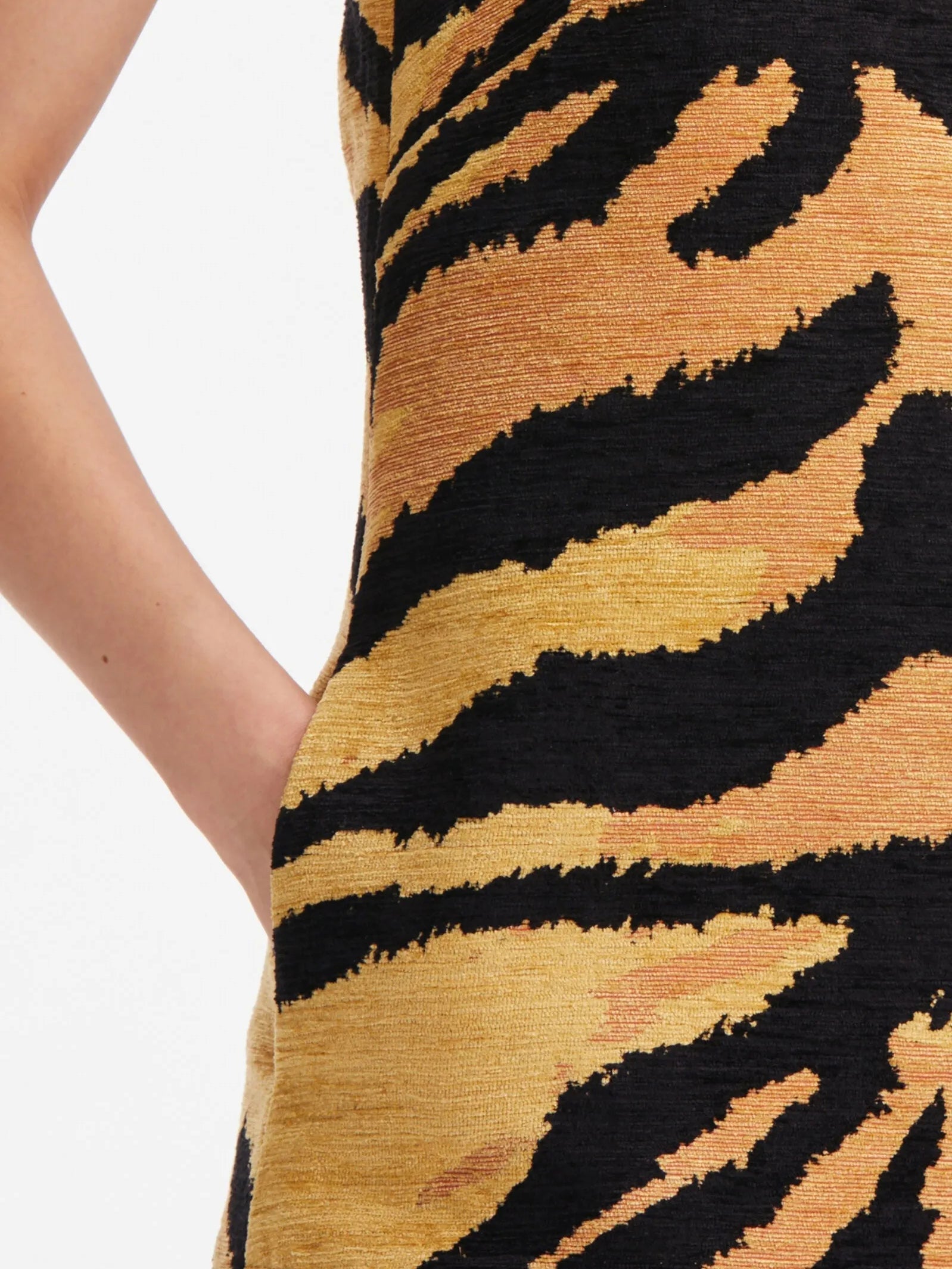 Chenille Tiger Jacquard Mini Dress