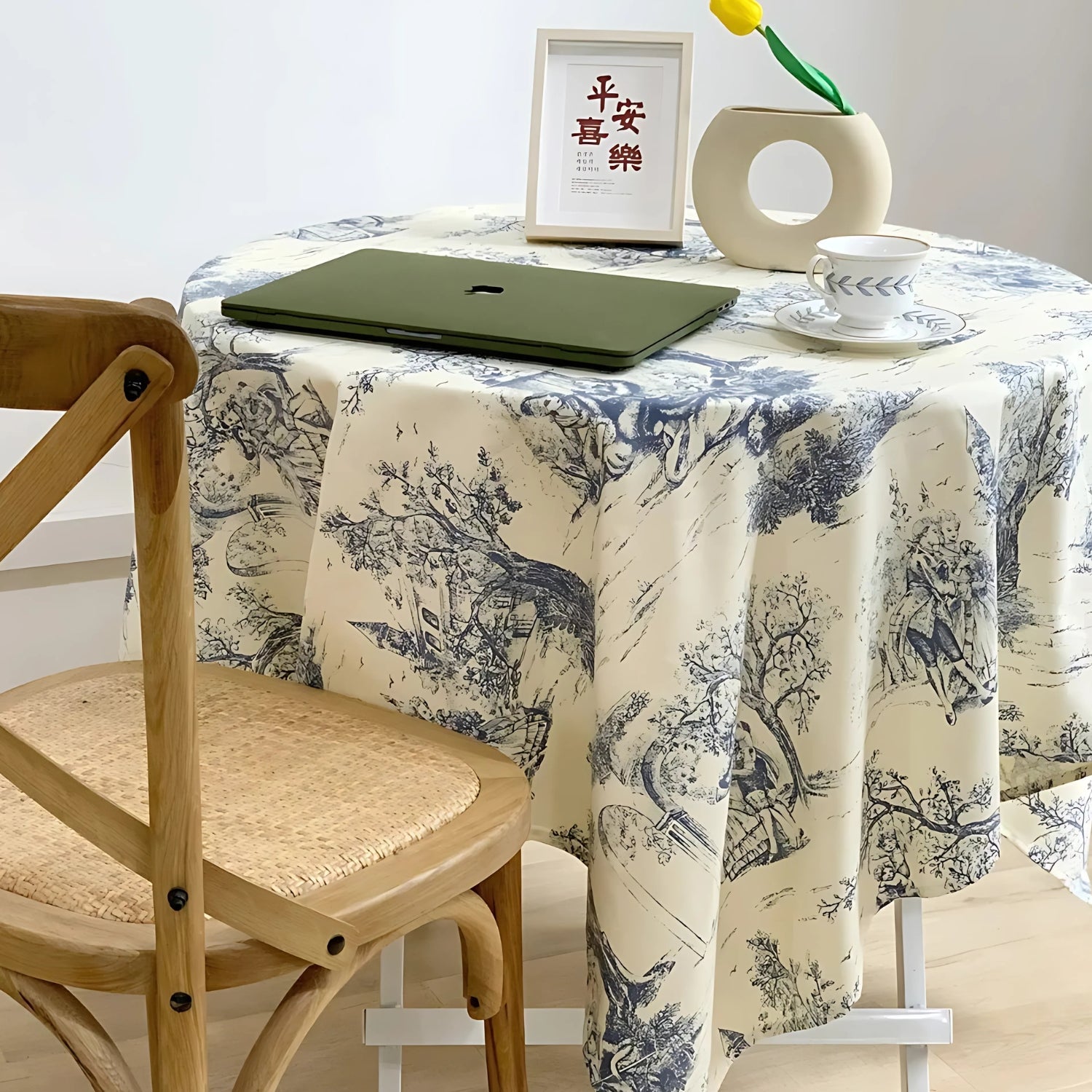 French Classic Blue Vintage Dining Tablecloth