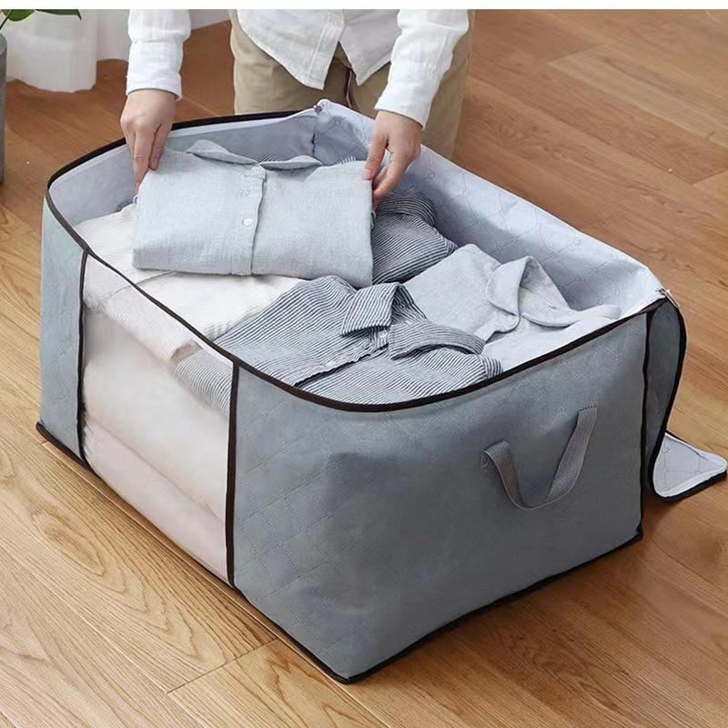 Clothes storage bag – Durable fabric – Foldable design – Space-saving organization solution – Neutral tones