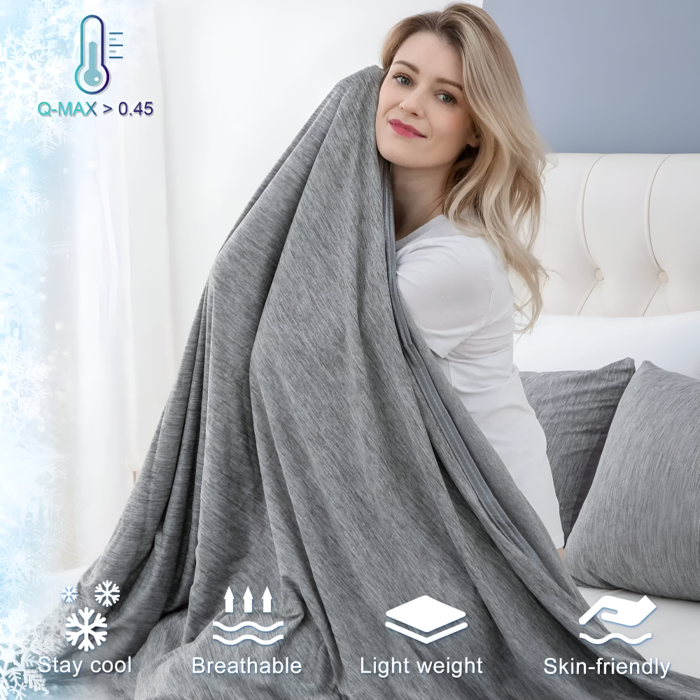 Cooling blanket – Soft cotton blend – Best cooling blanket for hot sleepers – Breathable summer throw