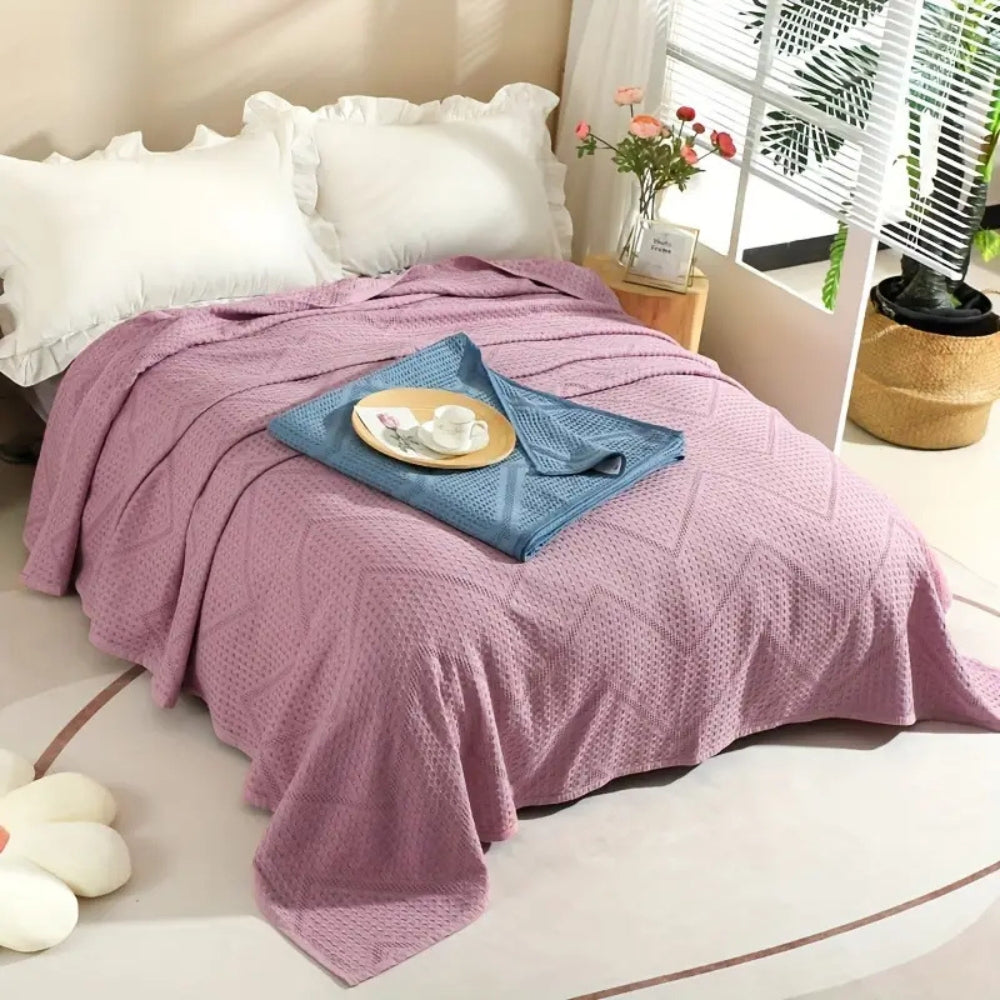 Cotton Nest Waffle Summer Blanket