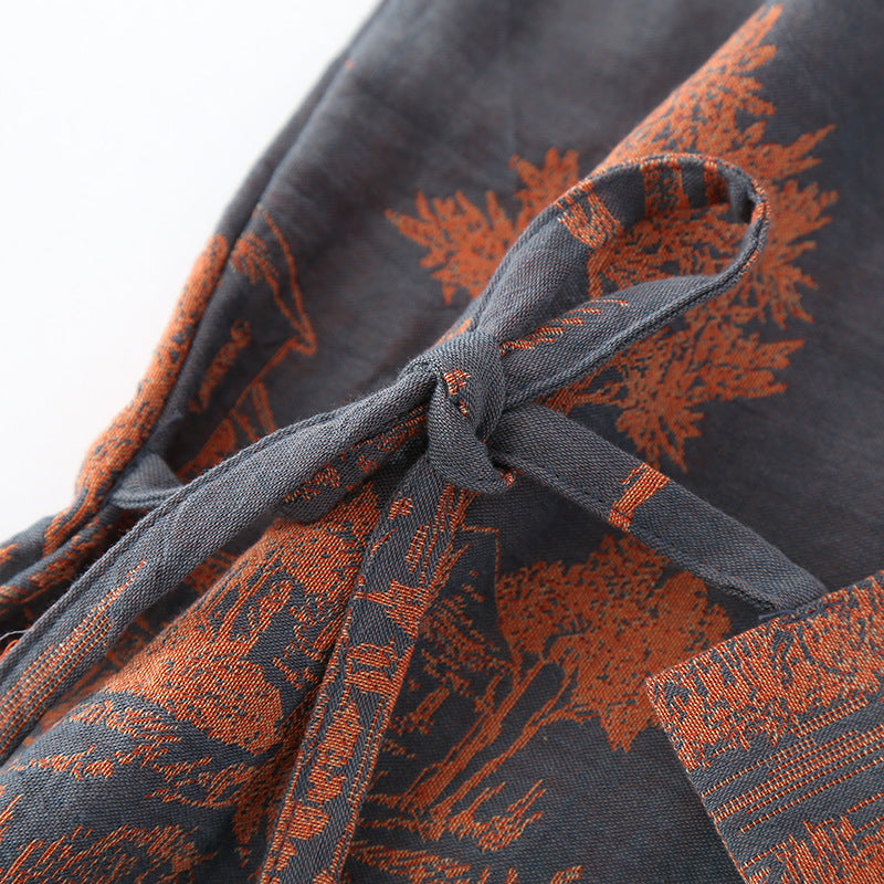 Cotton bathrobe – Lightweight kimono style – Dark blue or light green – Ideal for lounging and relaxation