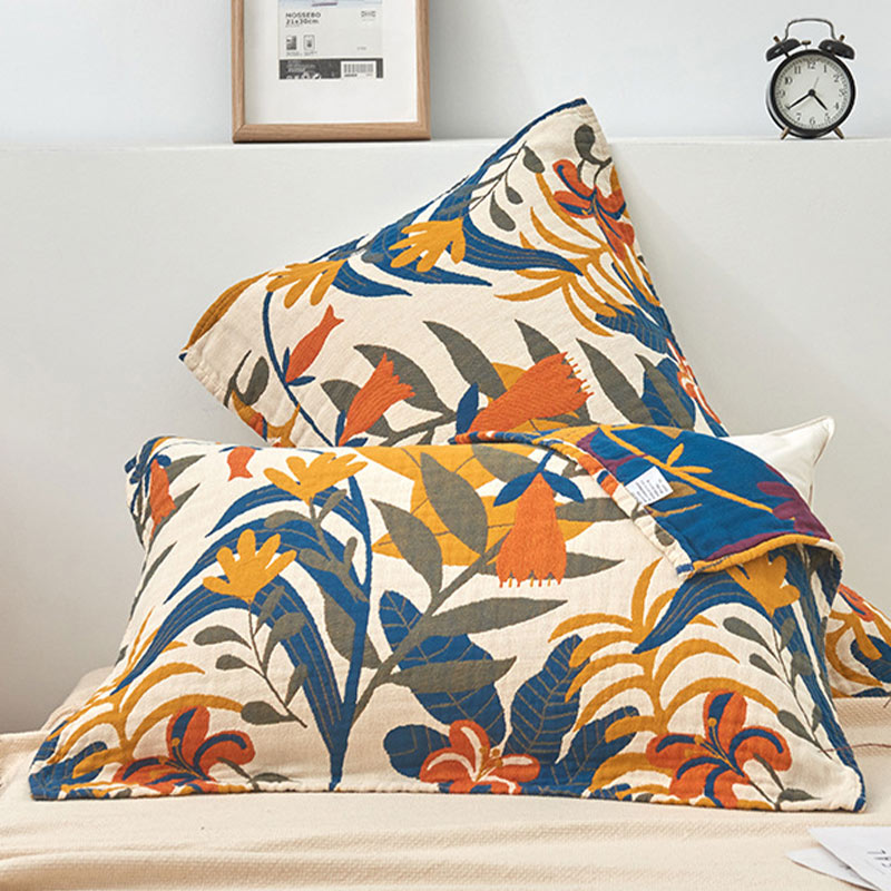 Cotton pillow cover – Soft flower print – Breathable and skin-friendly – 20.5 x 29.5 in – 2-pack