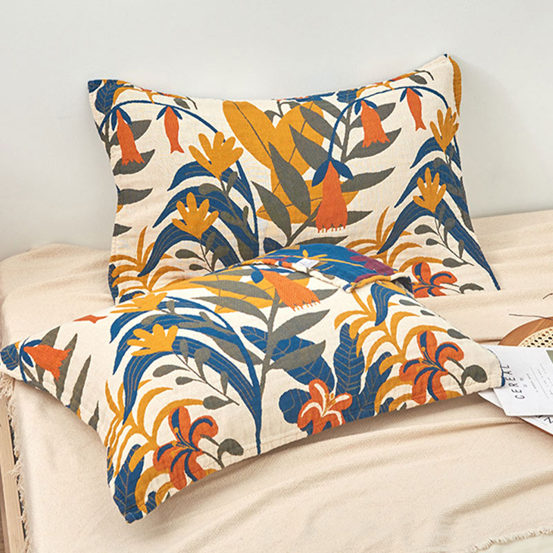 Cotton pillow cover – Soft flower print – Breathable and skin-friendly – 20.5 x 29.5 in – 2-pack