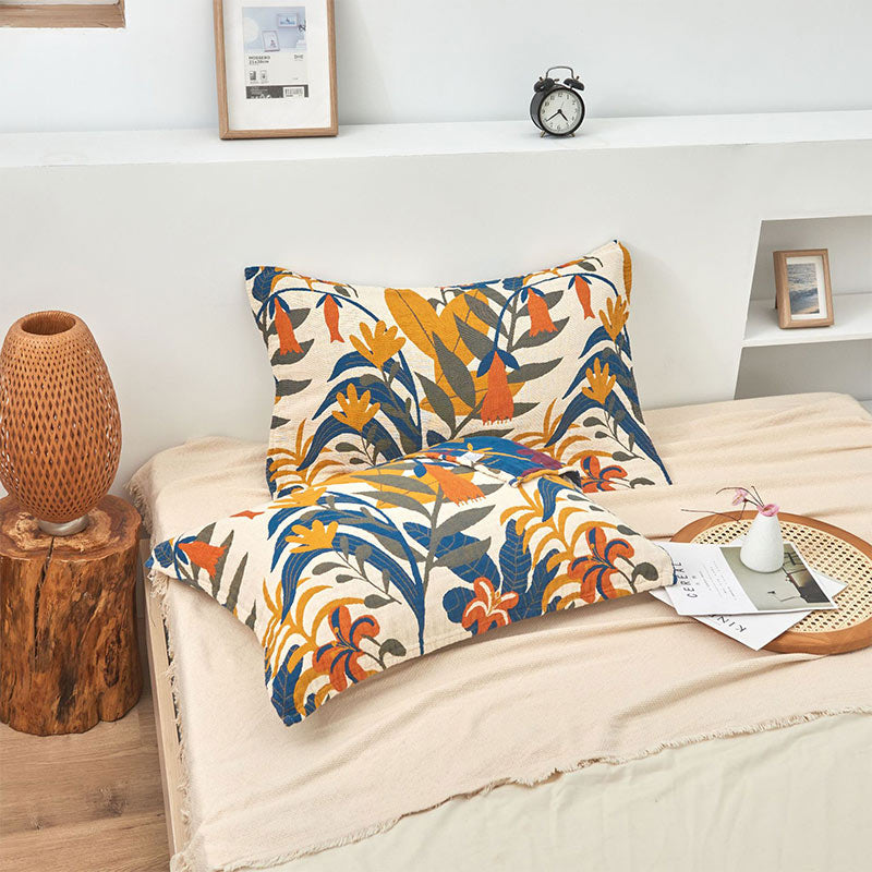 Cotton pillow cover – Soft flower print – Breathable and skin-friendly – 20.5 x 29.5 in – 2-pack