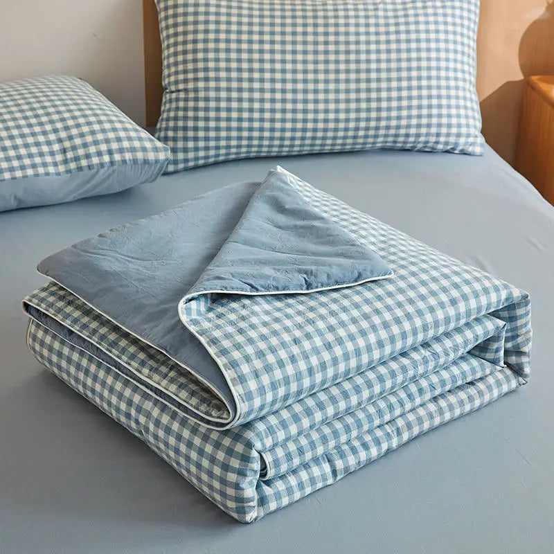 Cotton quilt – Soft washed fabric – Japanese style – Lightweight summer bedding for bedroom or dorm – Twin size