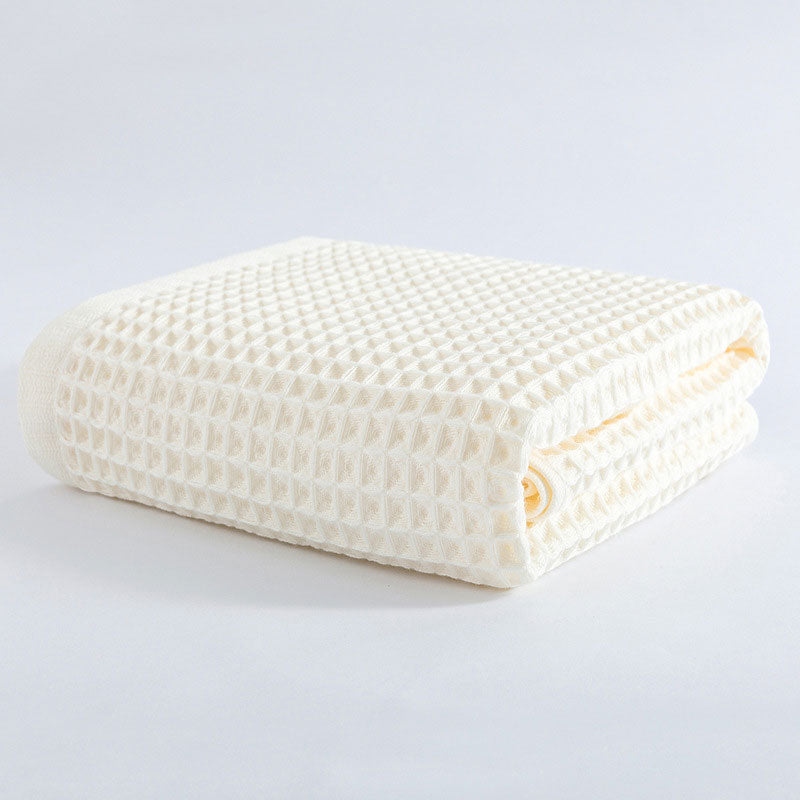 Cotton waffle bath towel – Lightweight and quick-drying – Japanese-inspired design – 28 x 55 in – Soft and breathable