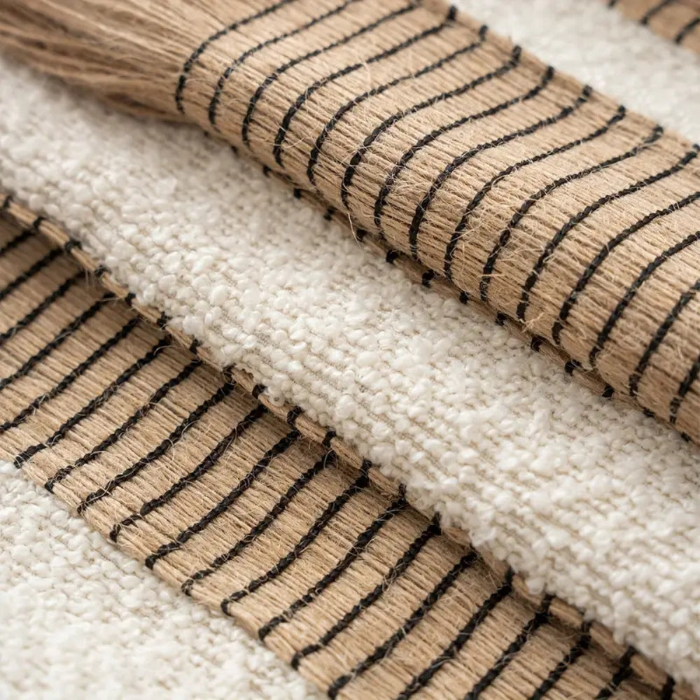 Cushion cover – Soft microfiber blend – Bohemian stripe design – Stylish home décor accessory