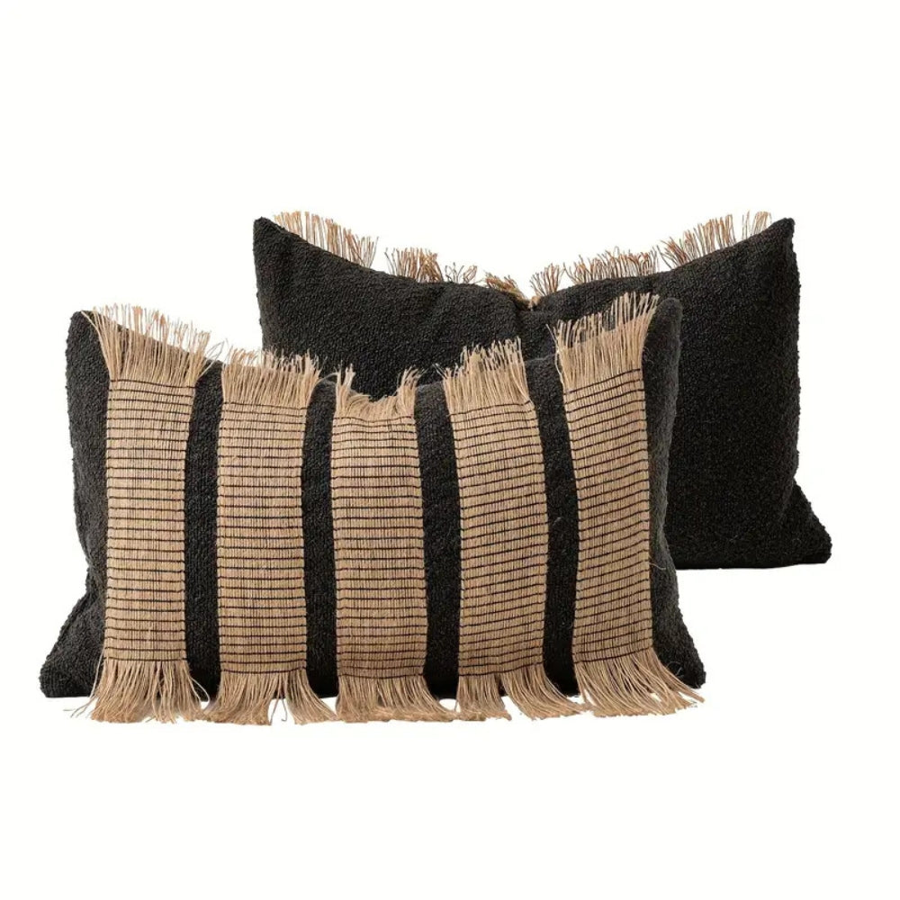 Cushion cover – Soft microfiber blend – Bohemian stripe design – Stylish home décor accessory