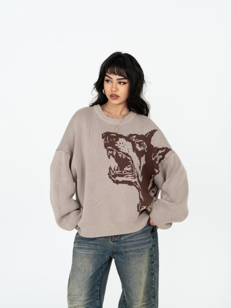 Doberman Graphic Knit Sweater