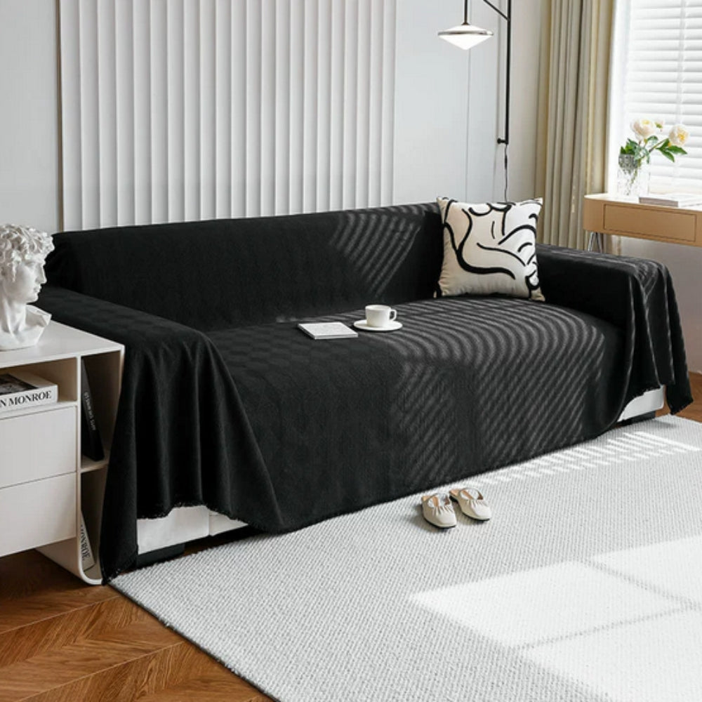 Diamond Grid Chenille Sofa Cover