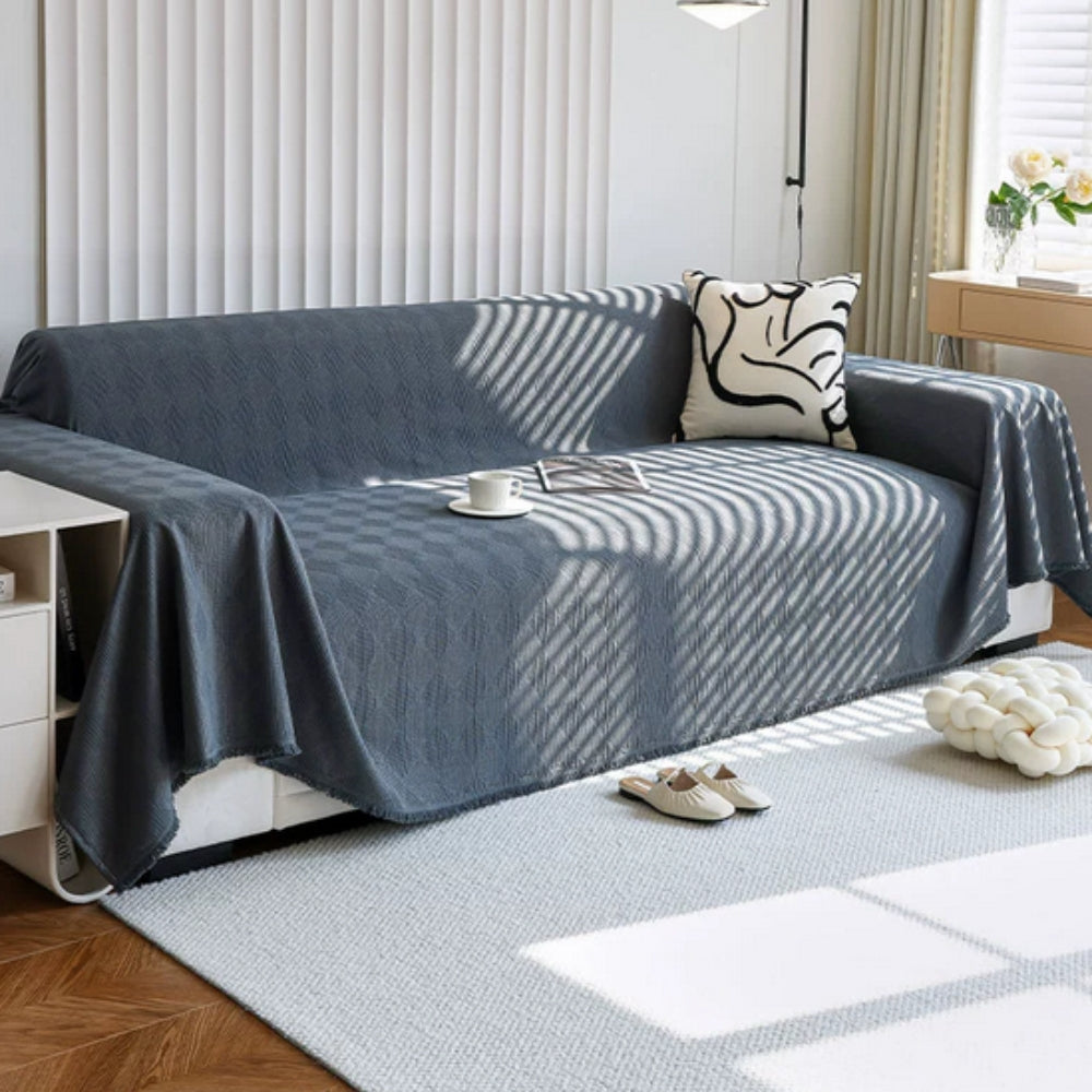 Diamond Grid Chenille Sofa Cover