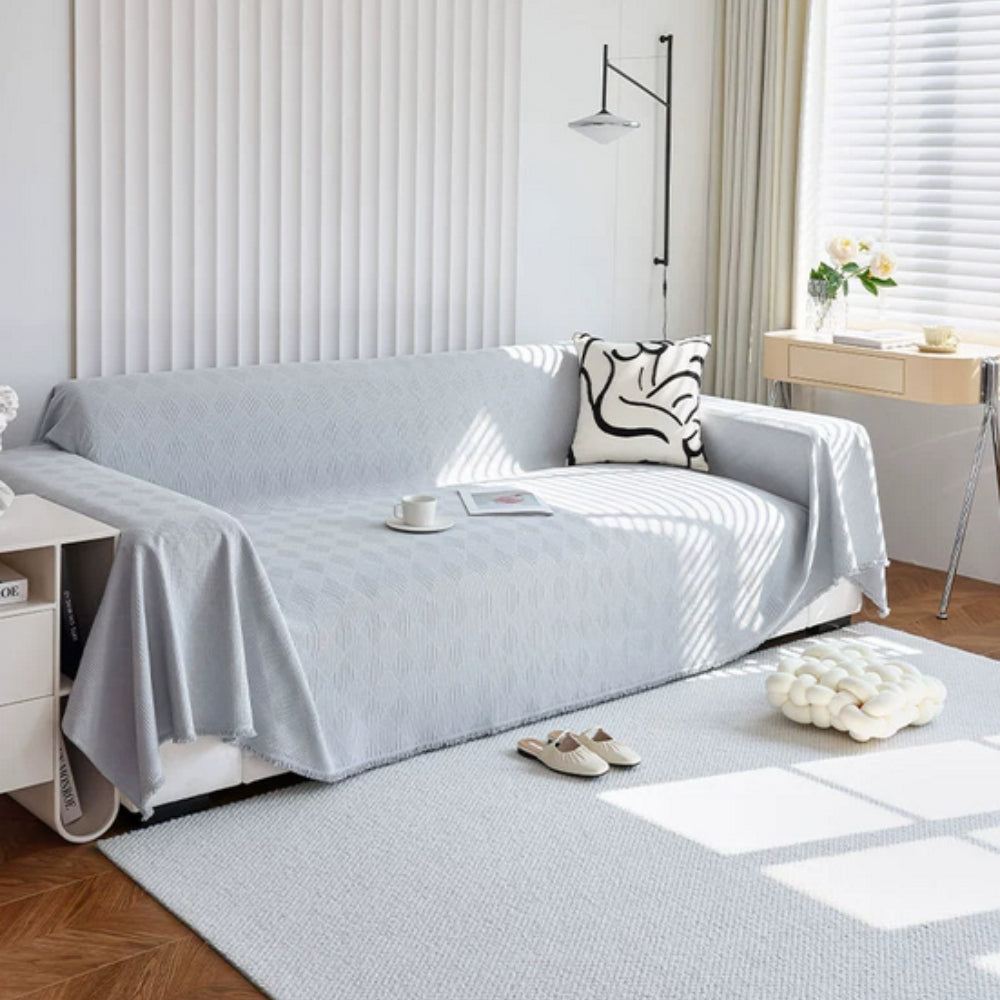 Diamond Grid Chenille Sofa Cover