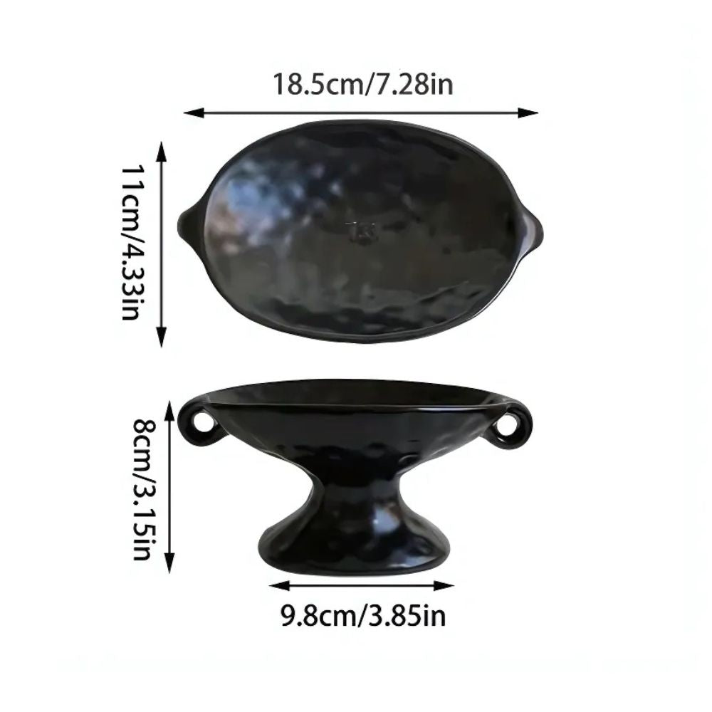 Dual-Ear Ceramic Oval Organiser