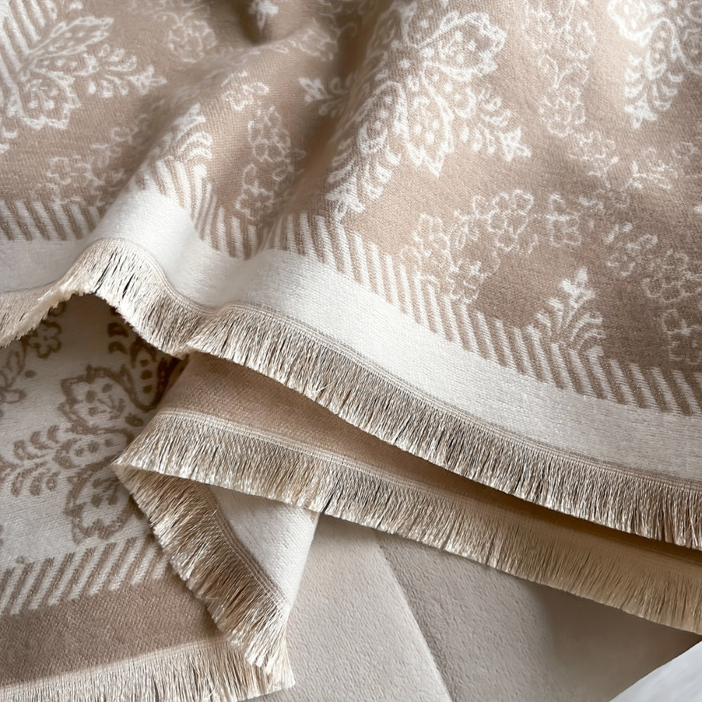 Elara Damask Print Scarf Shawl