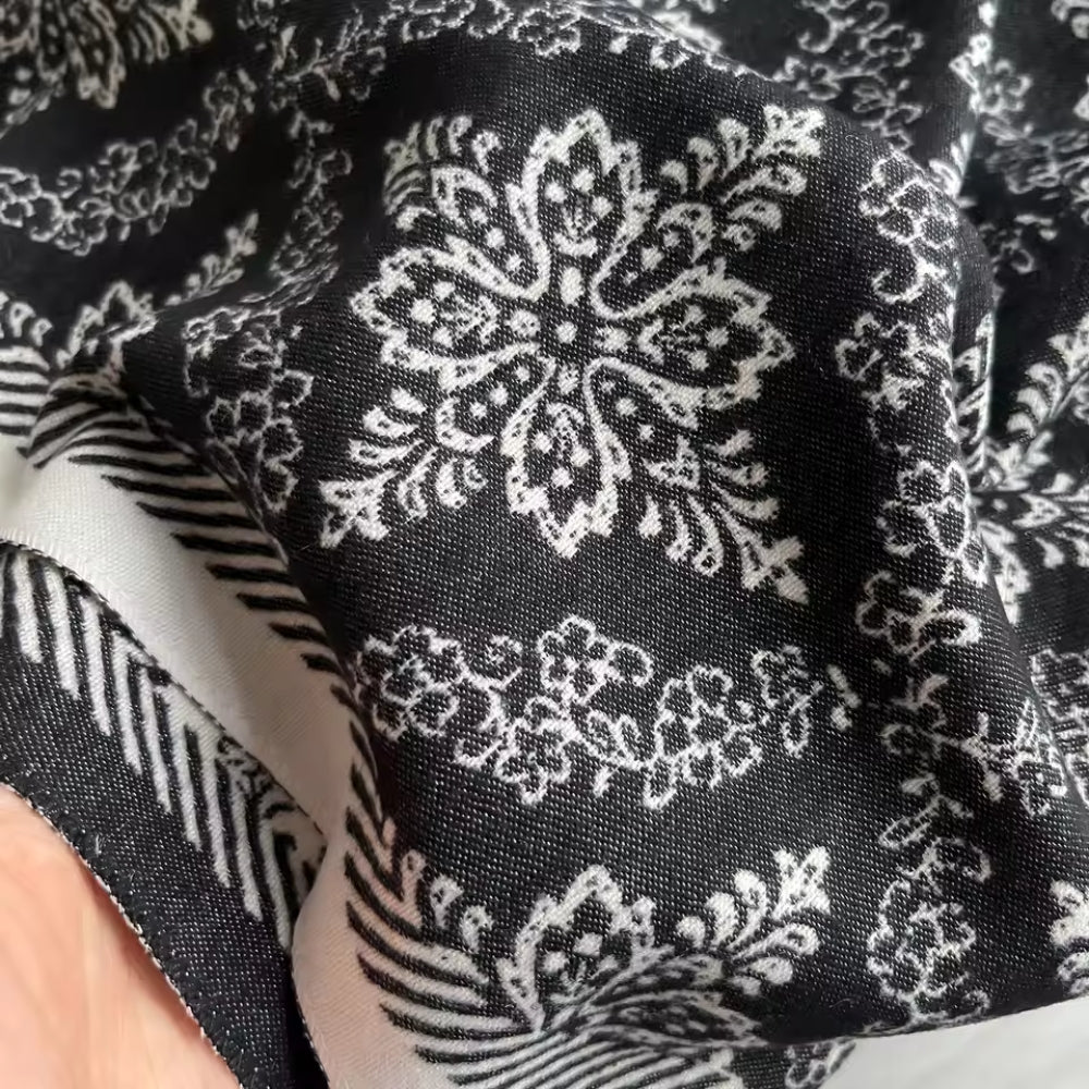 Elara Damask Print Scarf Shawl