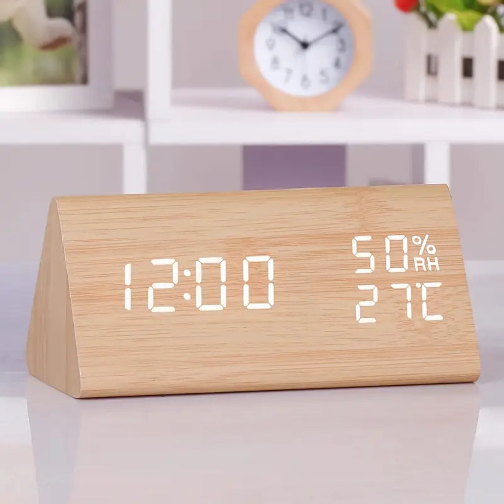 Elora Wooden LED Alarm Clock Digital Display