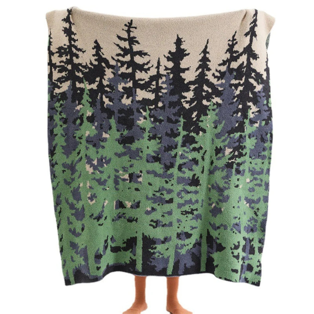 Emeraude Forest Soft Knitted Throw Blanket