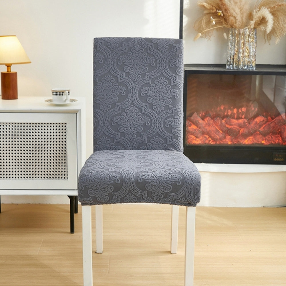 Evona Elegant Jacquard Chair Seat Slipcover