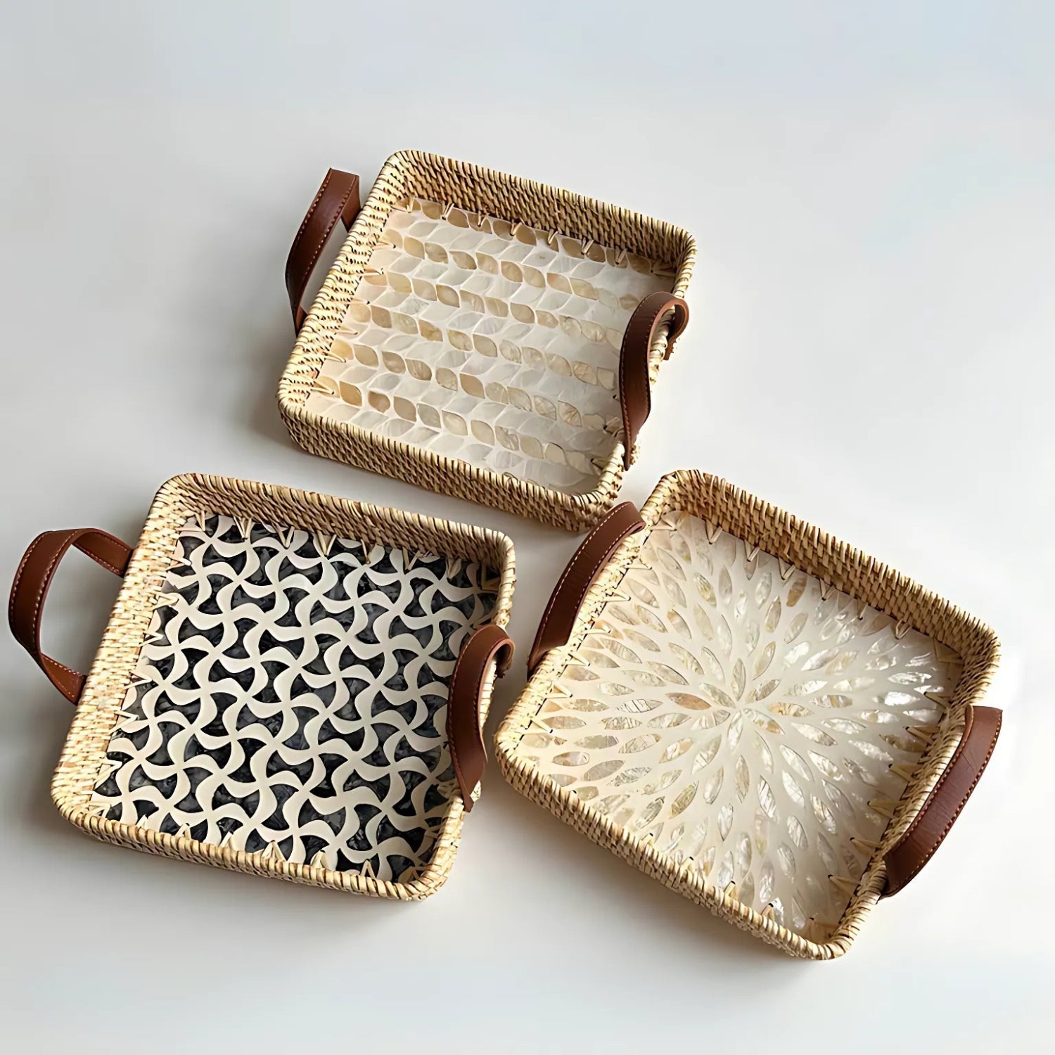 Farmhouse Rattan Tray in Assorted Patterns