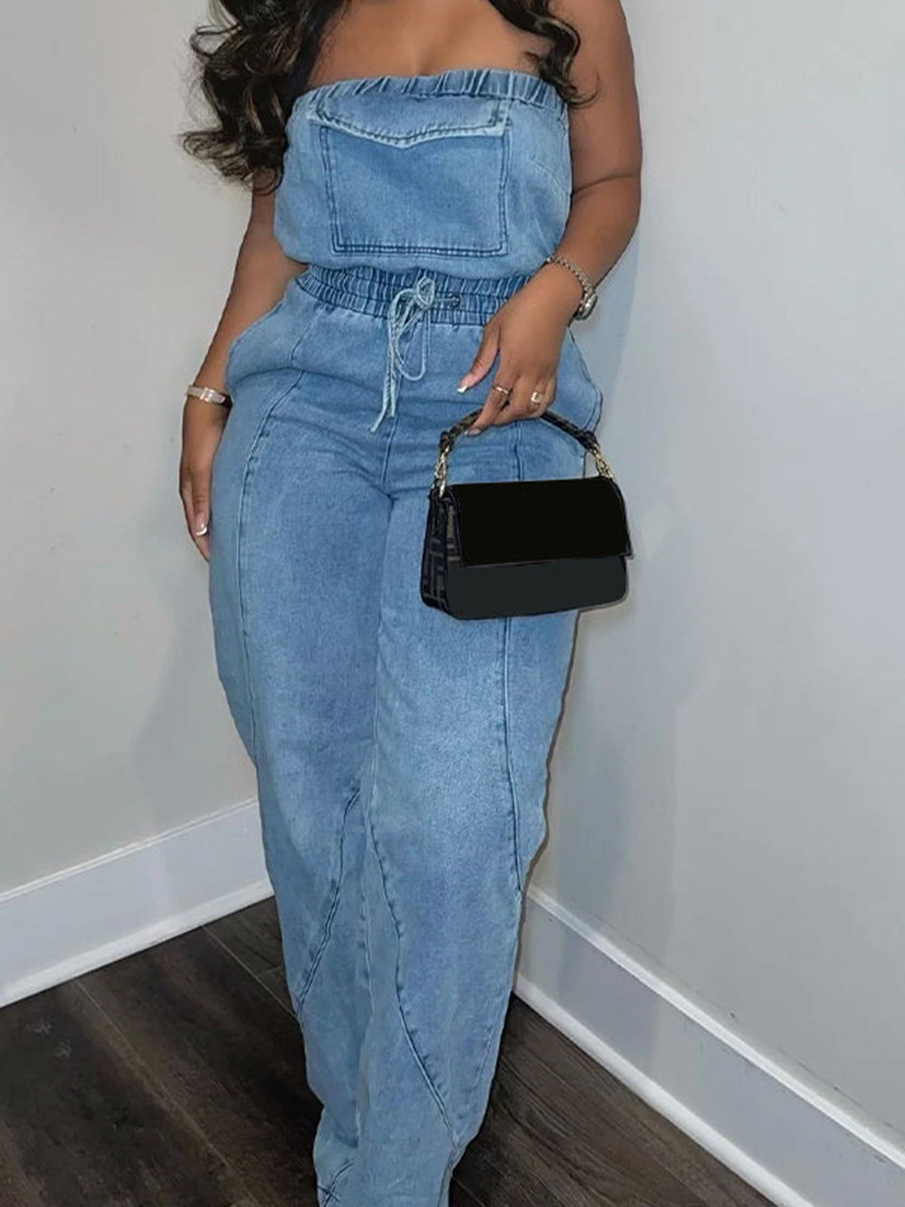 Corset Denim Jumpsuit