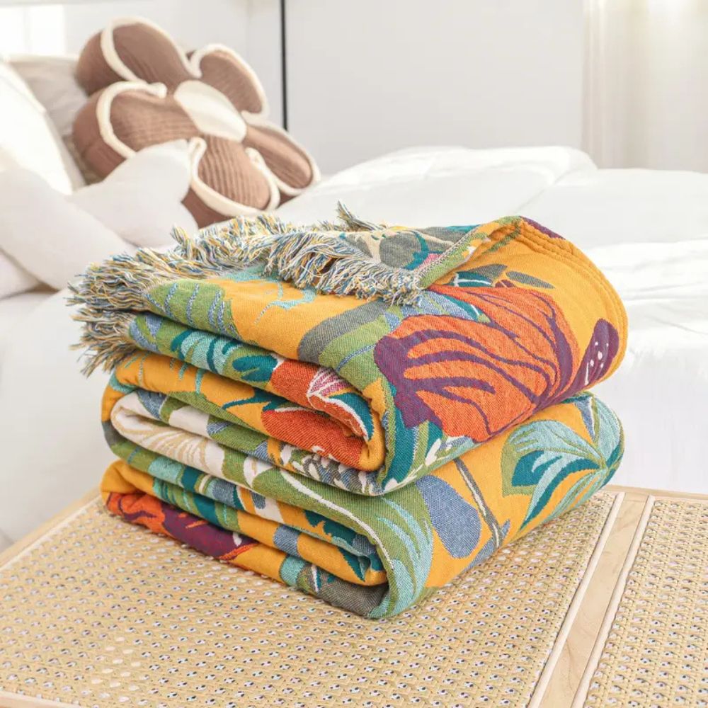Festival Tropics Cotton Blanket