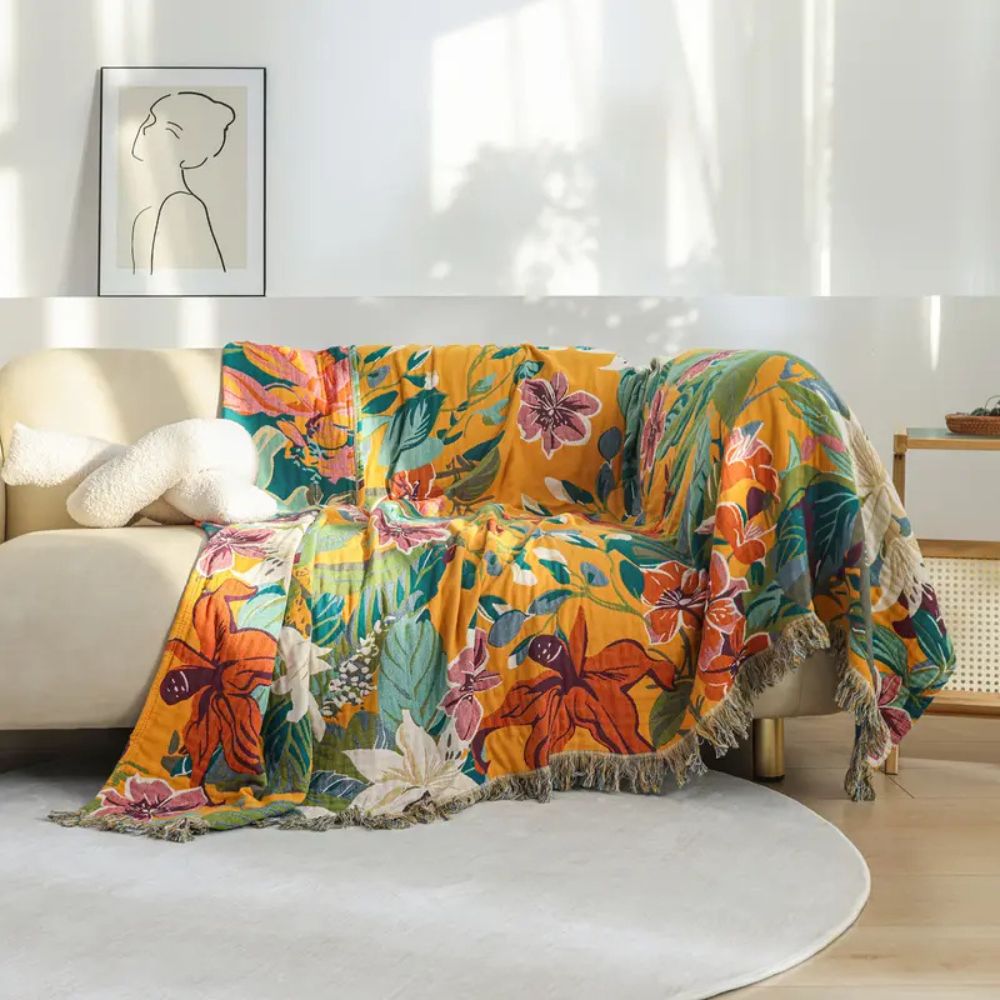 Festival Tropics Cotton Blanket