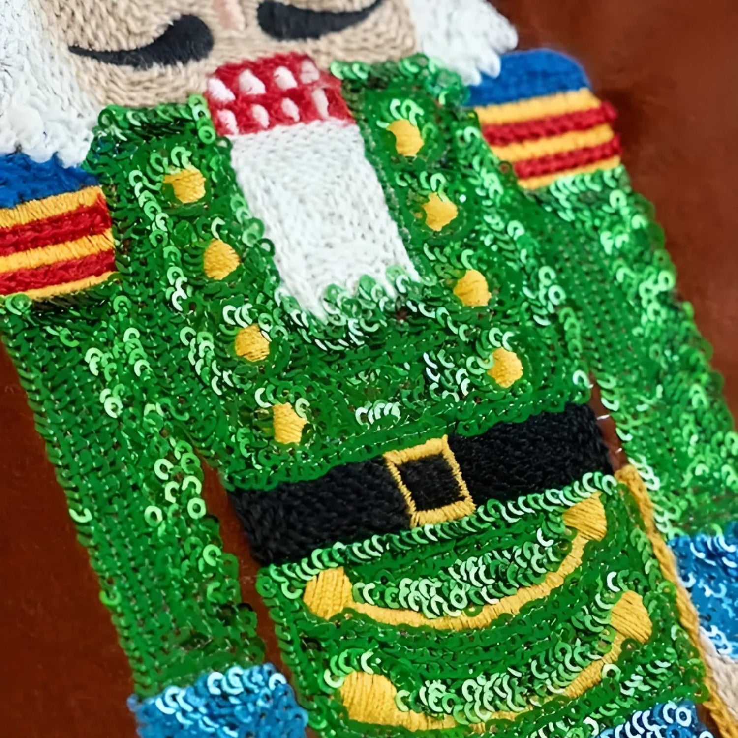 Festive Nutcracker Embroidered Christmas Cushion Cover
