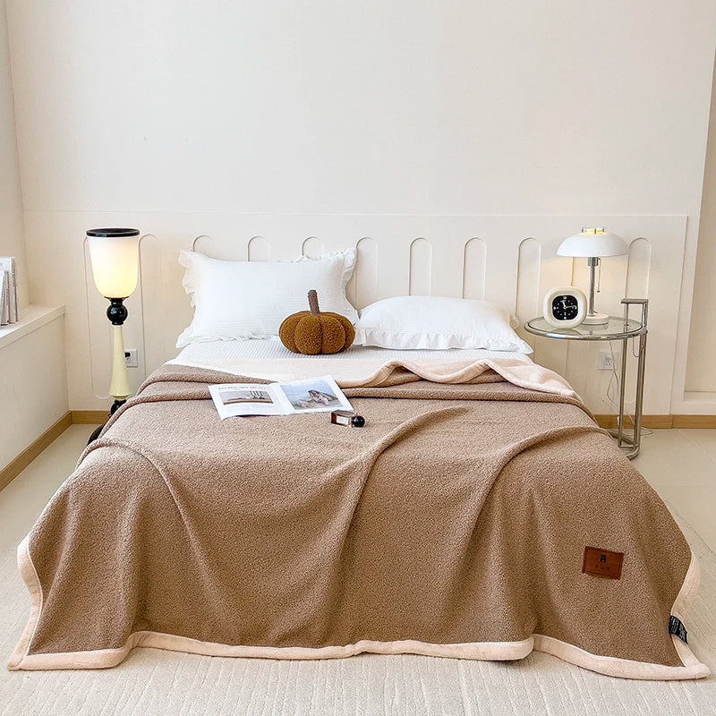Fleece blanket – Thick teddy fleece – Cozy multi-functional design – Warm for autumn and winter – 60 x 80 in