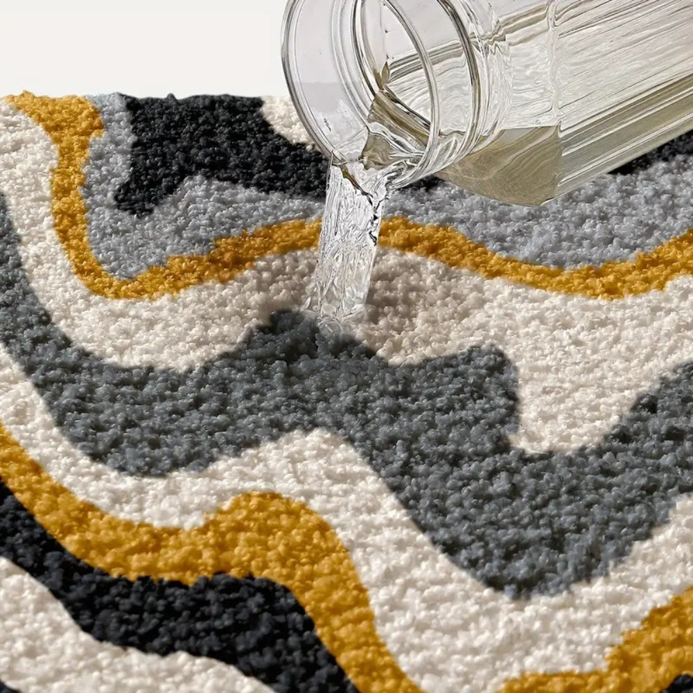 Flocking Stripes Absorbent Bath Mat