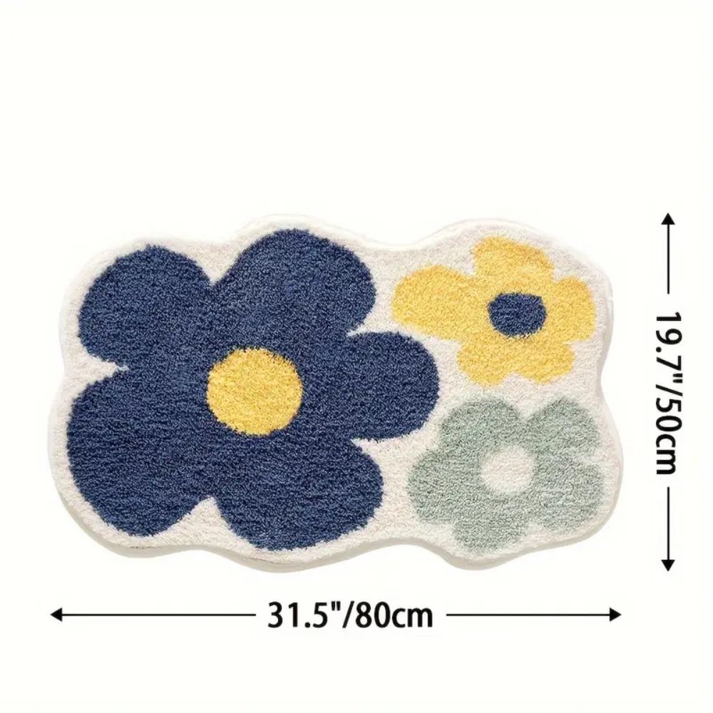 Floral Tufted Absorbent Bath Mat